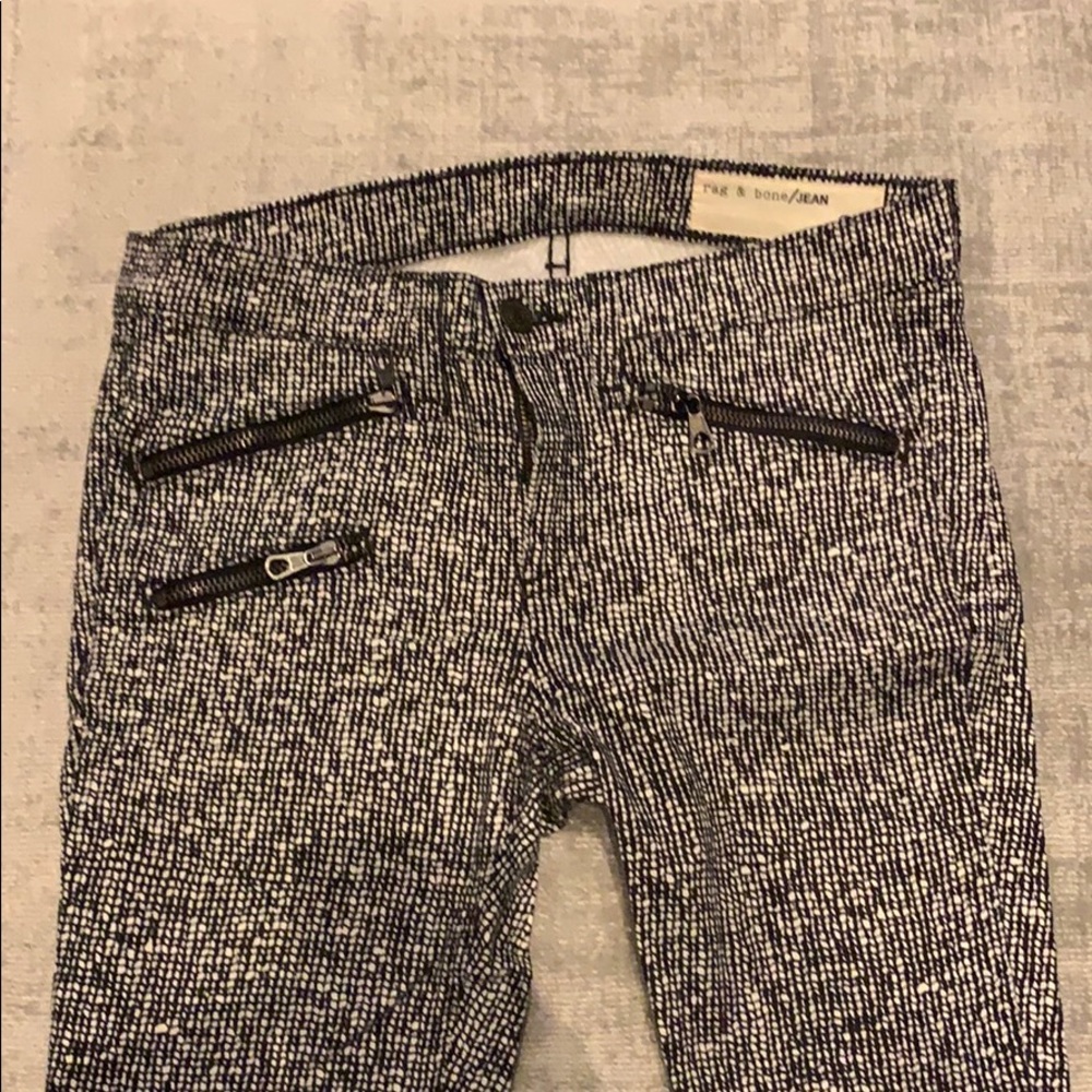 Black and white print jeans
